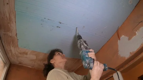 Woman builder with construction tools. Video stock 120287453