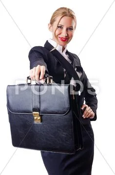 Woman businessman isolated on the white Stock Photos