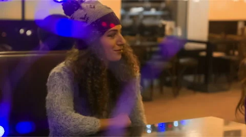Woman in a cafe Stock Footage 60624602