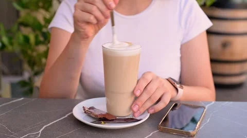Woman in cafe Stock Footage 284728687