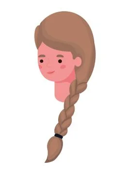 Woman cartoon with braid head vector design 库存插图
