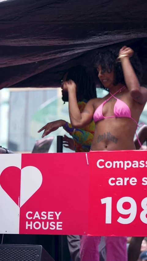 Woman Celebrating on Parade Float for Casey House at Pride Toronto Video stock 332018102