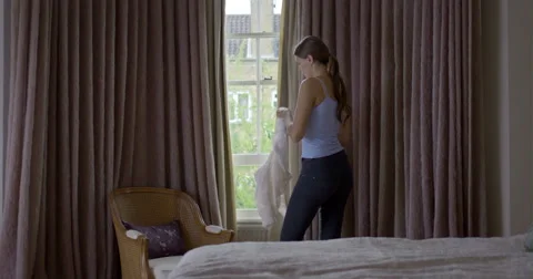 Woman changing clothes
