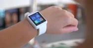 Woman Changing Settings On Smart Watch Stock Footage