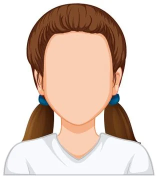Woman character with empty face Illustrazione stock