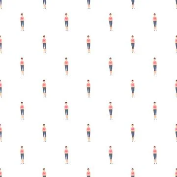 Woman character pattern for backgrounds and digital art Stock Illustration