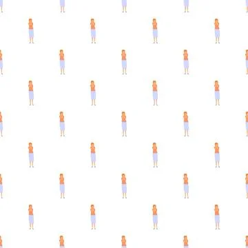 Woman character pattern repeating seamless background texture 스톡 일러스트