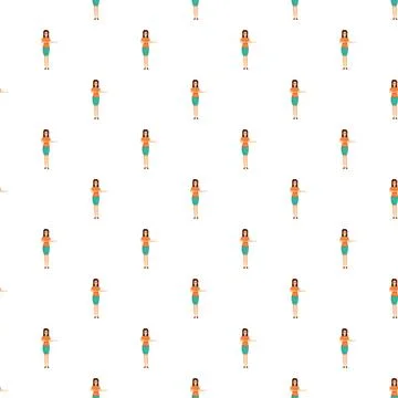 Woman character repeating seamless pattern background Stock Illustration