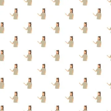 Woman character repeating seamless pattern background vector Stockillustratie