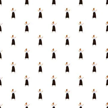 Woman character repeating seamless pattern background Stock Illustration