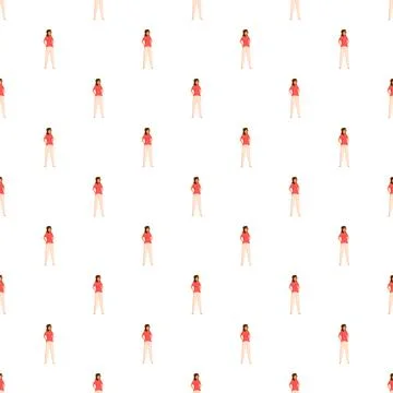 Woman character repeating seamless pattern background design 스톡 일러스트