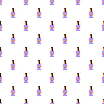 Woman character repeating seamless pattern background Stockillustratie