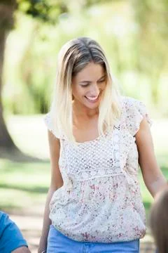 Woman chatting with friends Stock Photos