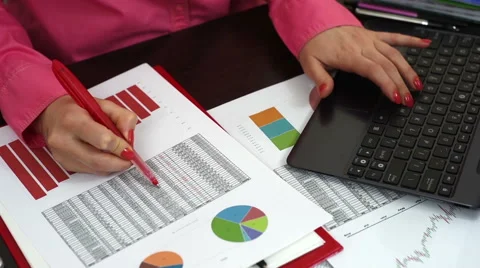 Woman checking budget Stock Footage 47529148