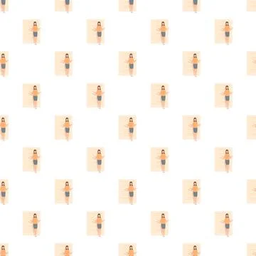 Woman checking a checklist business task management seamless pattern Stock Illustration