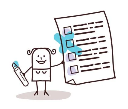 Woman &amp; checking list Stock Illustration