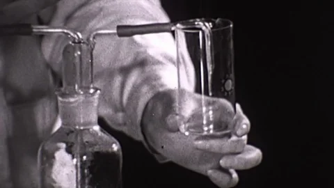 Woman Chemist Working in Laboratory Female Scientist Vintage Film Home Movie Stock Footage 75403659