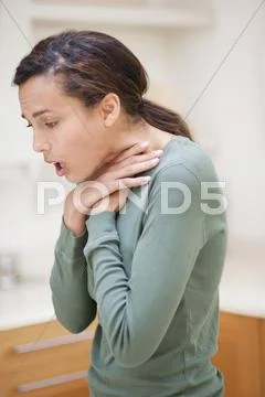 Woman choking Stock Photos