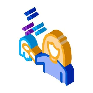 Woman Cleaning Isometric Icon Vector Illustration Ilustración de archivo