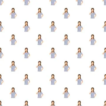 Woman cleansing face seamless pattern preparing skin Stock Illustration