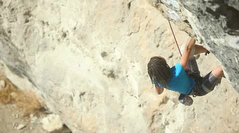 Woman - climber Stock Footage 12396665
