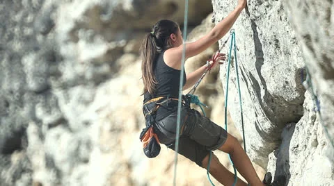 Woman - climber Stock Footage 24462978