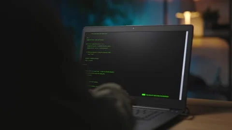Woman coding on laptop Stock Footage 167728864