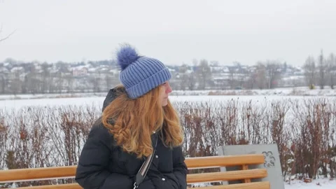 A Woman Is Cold In Winter Stock Footage 167692003
