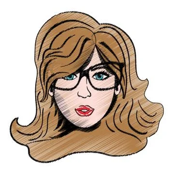 Woman comic face Illustrazione stock