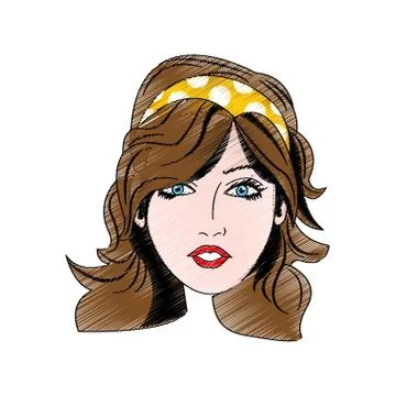 Woman comic face Stock Illustration