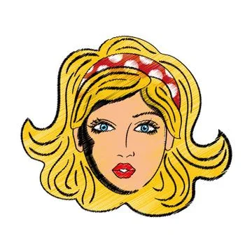 Woman comic face Stock Illustration