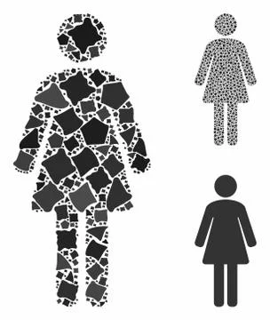 Woman Composition Icon of Inequal Elements Illustrazione stock