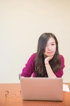 Woman on computer Stock Photos