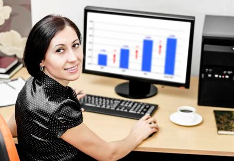 Woman with computer Stock Photos