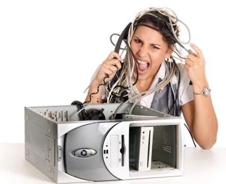 Woman computer problems Stock Photos