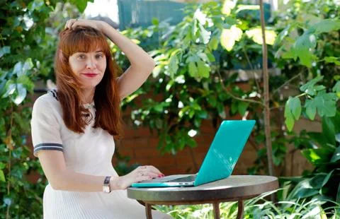 Woman with computer problems Stock Photos