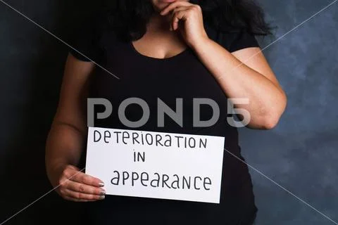 Woman concerned about appearance deterioration Stock Photos
