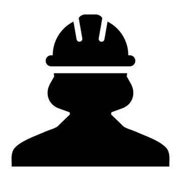 Woman Construction Worker Icon Vector Person Profile Avatar illustration 스톡 일러스트