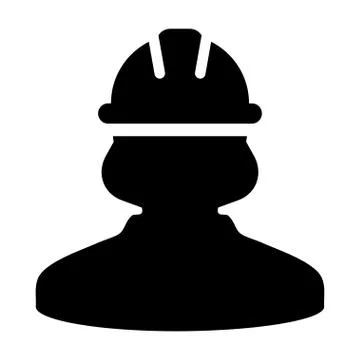Woman Construction Worker Icon Vector Person Profile Avatar illustration 스톡 일러스트
