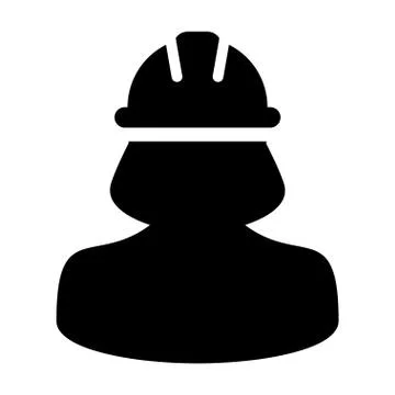 Woman Construction Worker Icon Vector Person Profile Avatar illustration 스톡 일러스트