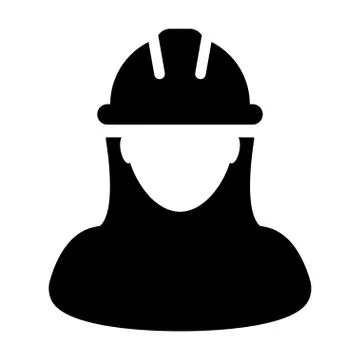 Woman Construction Worker Icon Vector Person Profile Avatar illustration 스톡 일러스트