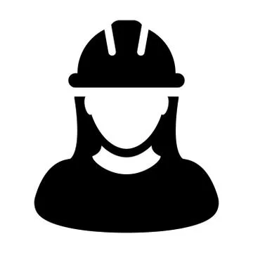 Woman Construction Worker Icon Vector Person Profile Avatar illustration Stock Illustration