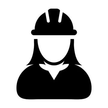 Woman Construction Worker Icon Vector Person Profile Avatar illustration Stock Illustration