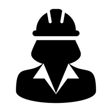 Woman Construction Worker Icon Vector Person Profile Avatar illustration Stock Illustration