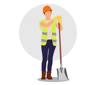 Woman construction worker Ilustración de archivo