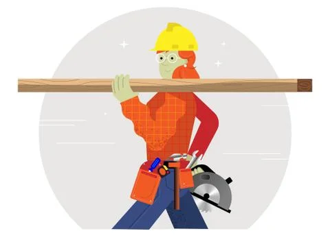 Woman construction worker at work Ilustración de archivo