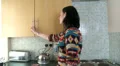 Woman cooking at home, upset HD Footage
