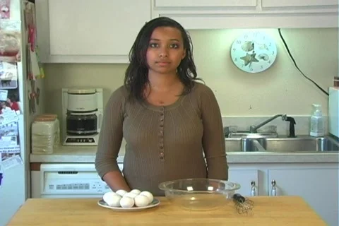 Woman Cracks an Egg, Sequence (1) Видео 350052
