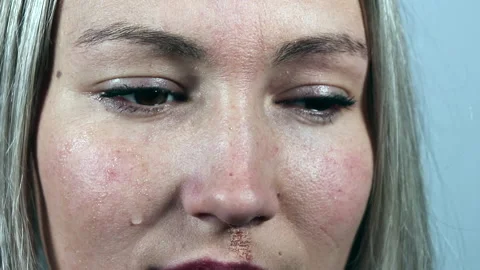 Woman Crying Looking At The Camera Stock Footage 145252921