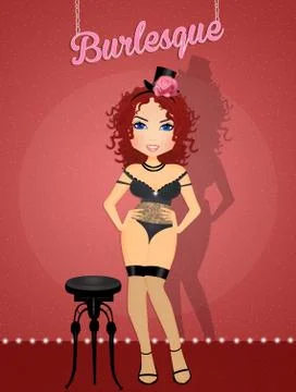 Woman dancing Burlesque Stock Illustration